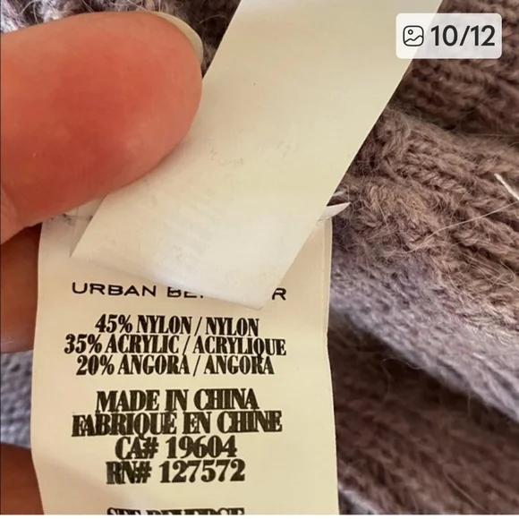 Urban Behaviour Angora Blend Cropped Ruffle Front Sweater XS NWT - Picture 9 of 9